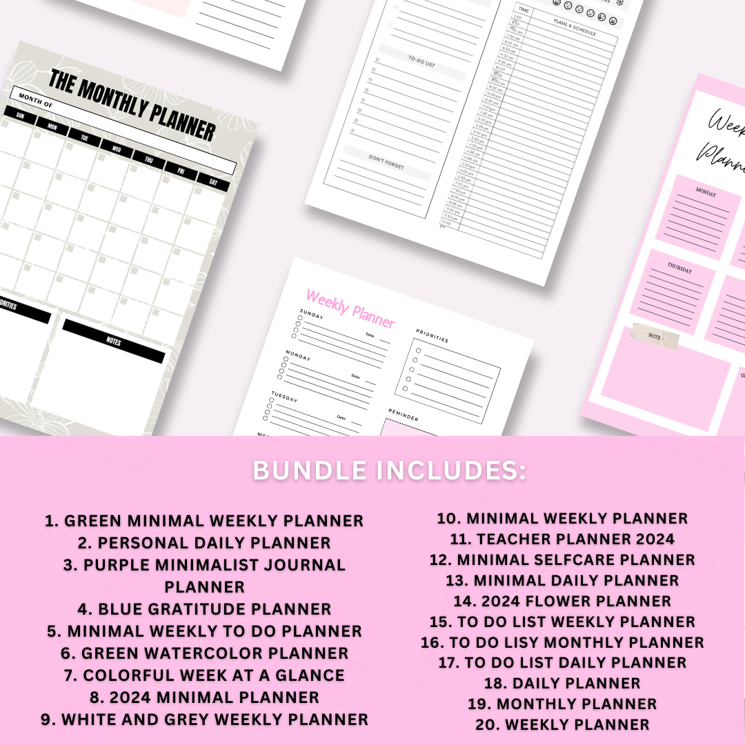 20 PLR Planners & Journals Templates