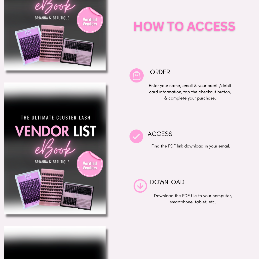 The Ultimate Cluster Lash Vendor List eBook