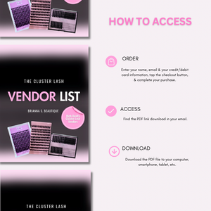 The Official Cluster Lash Vendor List